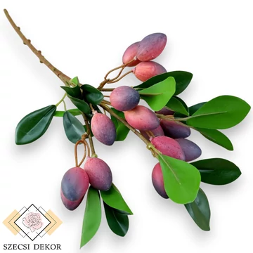 Mű kalamata olajbogyó ág hungarocell 48 cm - színes szemből