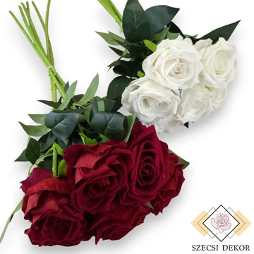 Mű bársony rózsa köteg nagy 6 szál 74 cm szemből