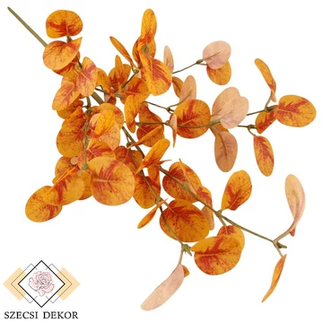 Mű eukaliptusz ág közepes selyem 68 cm - narancs szemből