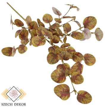 Mű eukaliptusz ág közepes selyem 68 cm - barna szemből