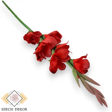 Mű kardvirág szál gumi 92 cm - piros szemből