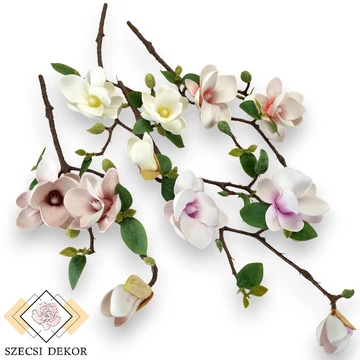 Mű magnólia ág nyíló polifoam 53 cm szemből