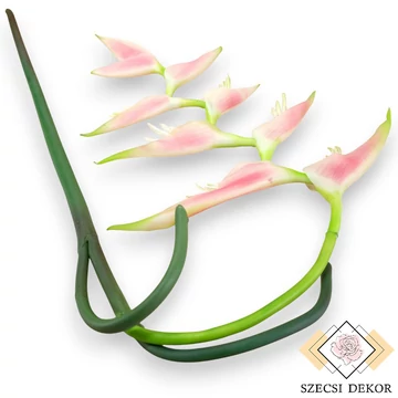 Mű heliconia chartacea szál gumi 85 cm - rózsaszín szemből
