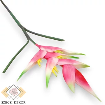 Mű heliconia psittacorum szál gumi 88 cm - pink szemből