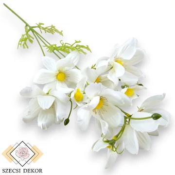 Mű kerti pillangóvirág szál kicsi selyem 60 cm - fehér szemből