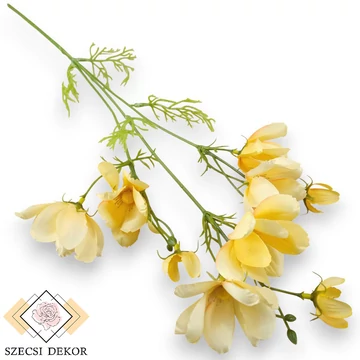 Mű kerti pillangóvirág szál kicsi selyem 60 cm - halványsárga szemből