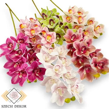 Mű csónakorchidea szál nagy polifoam 74 cm szemből