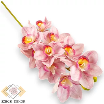Mű csónakorchidea szál nagy polifoam 74 cm - babarózsaszín szemből