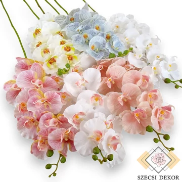 Mű fodros phalaenopsis szál bevonatos 96 cm szemből