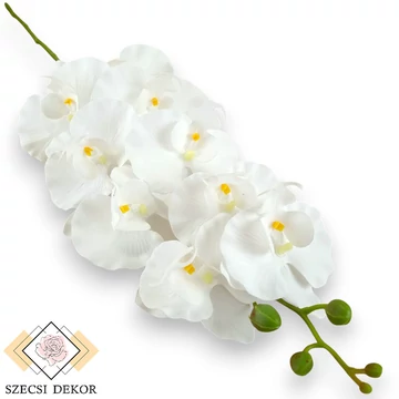 Mű fodros phalaenopsis szál bevonatos 96 cm - fehér szemből