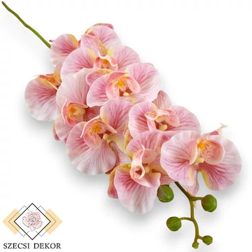Mű fodros phalaenopsis szál bevonatos 96 cm - rózsaszín szemből