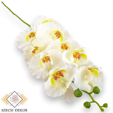 Mű fodros phalaenopsis szál bevonatos 96 cm - törtfehér szemből