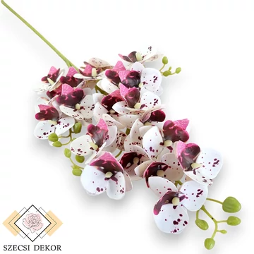 Mű lepkeorchidea szál bevonatos 75 cm - bordó pöttyös szemből