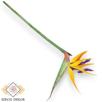 Mű strelitzia szál nagy gumi 85 cm - sárga ferde