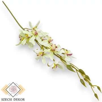 Mű cymbidium iridioides szál selyem 84 cm - törtfehér szemből