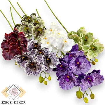 Mű fodros orchidea szál polifoam 66 cm szemből
