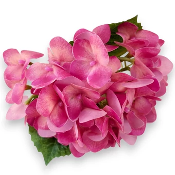 Mű hortenzia szál kicsi gumi 22 cm - pink szemből