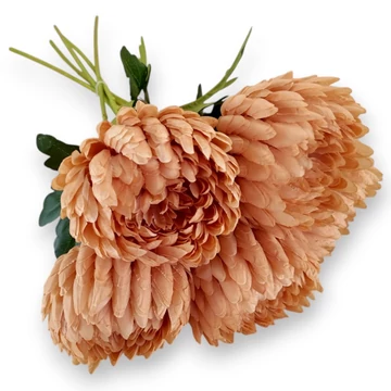 Mű kerti őszirózsa köteg 5 szál selyem 69 cm - narancs ferde
