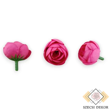 Mű ranunculus fej selyem kicsi 2,5 cm 60 db - pink szemből