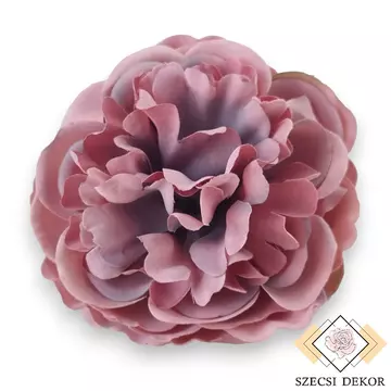Mű bank-rózsa fej nyílt selyem 7,5 cm 10 db - világos lila szemből