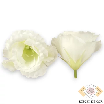 Mű eustoma fej selyem 7 cm 24 db - törtfehér szemből