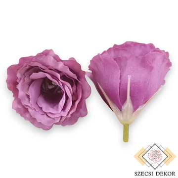 Mű eustoma fej selyem 7 cm 24 db - bíbor szemből