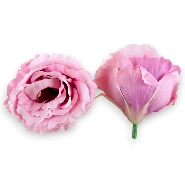 Mű eustoma fej selyem 7 cm 24 db - rózsaszín szemből