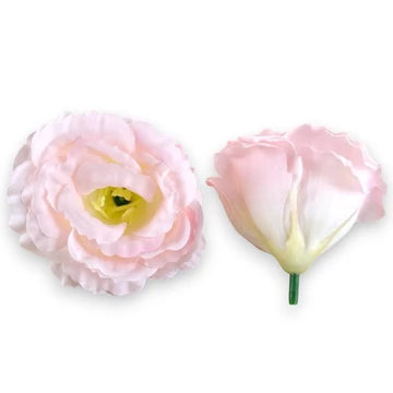 Mű eustoma fej selyem 7 cm 24 db - babarózsaszín szemből