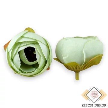 Mű boglárka fej selyem közepes 4 cm 24 db - világoszöld szemből