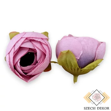 Mű boglárka fej selyem közepes 4 cm 24 db - erikaviola szemből