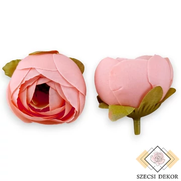 Mű boglárka fej selyem közepes 4 cm 24 db - pompadúr-rózsaszín szemből