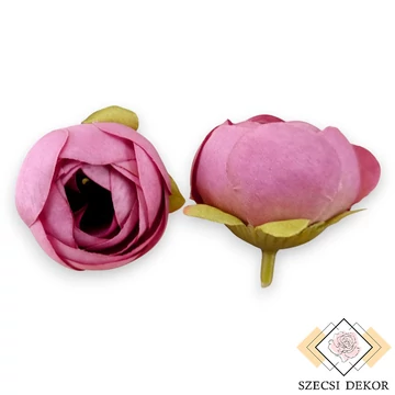 Mű boglárka fej selyem közepes 4 cm 24 db - pink-bíbor szemből