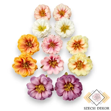 Mű rézvirág csomag selyem 6 cm 12 db szemből