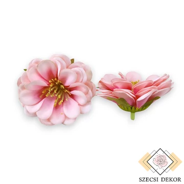 Mű rézvirág csomag selyem 6 cm 12 db - rózsaszín szemből