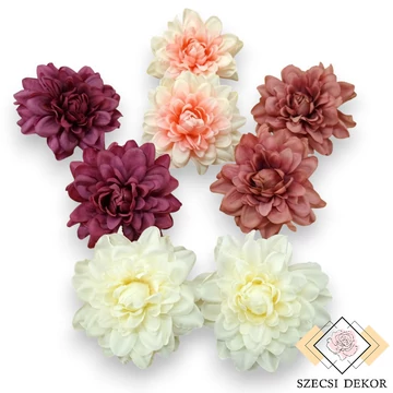 Mű dália csomag selyem közepes 7,5 cm 12 db szemből