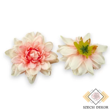 Mű dália csomag selyem közepes 7,5 cm 12 db - rózsaszín cirmos szemből