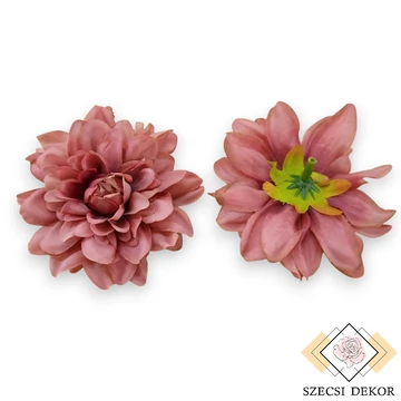 Mű dália csomag selyem közepes 7,5 cm 12 db - must szemből