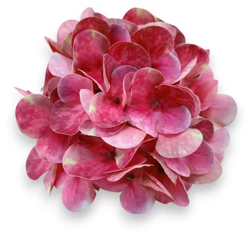 Mű hortenzia fej bevonatos 14 cm - magenta cirmos szemből