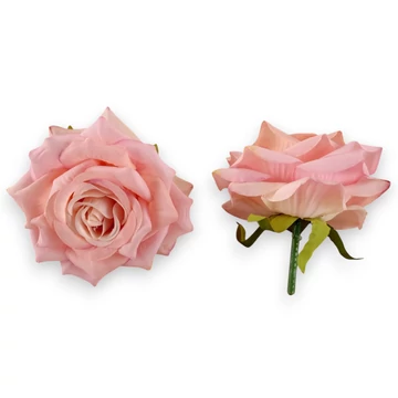 Mű rózsa fejek tálcán 30 db selyem 10 cm - rózsaszín darab