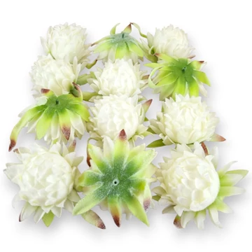 Mű protea csomag 12 db flokkolt 9 cm - törtfehér mind