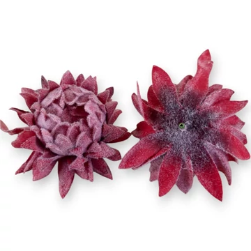 Mű protea fej flokkolt 9 cm - vörös darab
