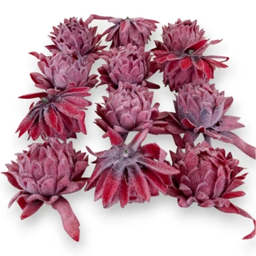 Mű protea csomag 12 db flokkolt 9 cm - vörös mind