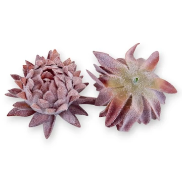 Mű protea fej flokkolt 9 cm - mályva darab