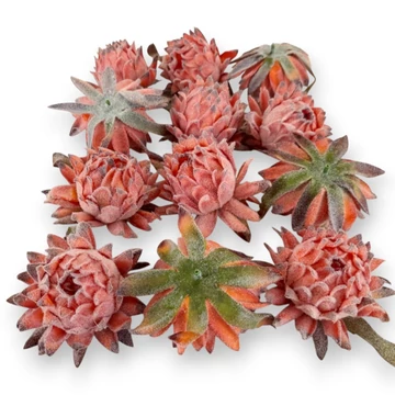 Mű protea csomag 12 db flokkolt 9 cm - sötétnarancs mind