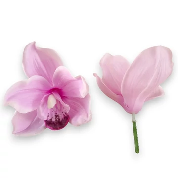 Mű cymbidium fejek tálcán 40 db szatén 12 cm - erikaviola darab