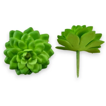 Mű mini aeonium tabuliforme szál gumi 7 cm - zöld szemből