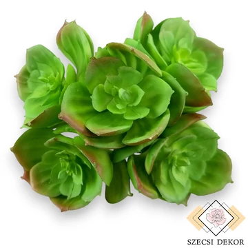 Mű pozsgás kövirózsa bokor gumi 9 cm - zöld szemből