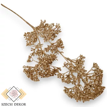 Mű zöld metál korallberkenye szál 53 cm - antik bronz szemből