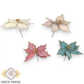 Mű mikulásvirág pikk flokkolt 28 cm szemből