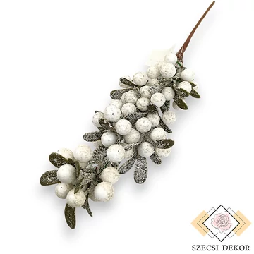 Mű fagyöngy ág 37 cm - havas szemből